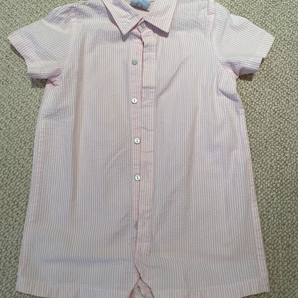 Pink Striped John John - Bella Bliss